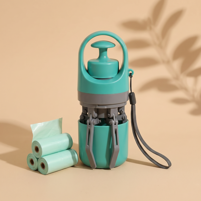 Furlet No-Touch Waste Scooper with three rolls of waste bags